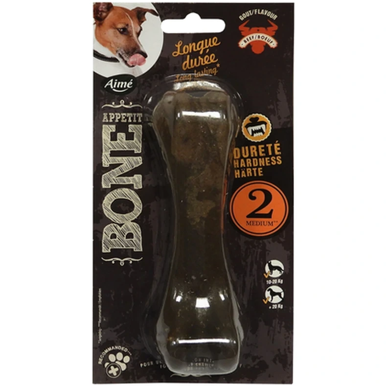 Bone Appetit nylonbein med oksekjøtt til hund medium-hardt 15 cm