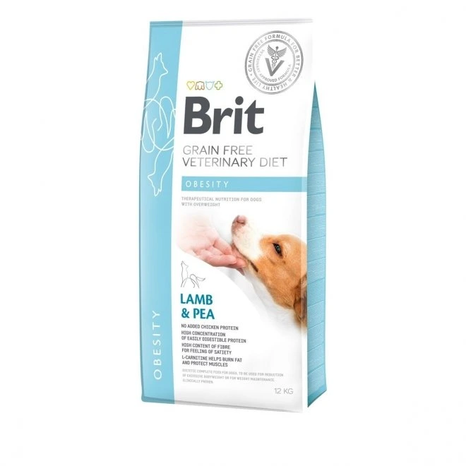 Brit Veterinary Diet Obesity kornfritt tørrfôr med lam og erter til hund 12 kg