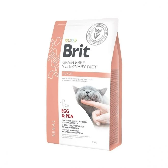 Brit Veterinary Diet Renal kornfritt tørrfôr med egg og erter til katt 2 kg