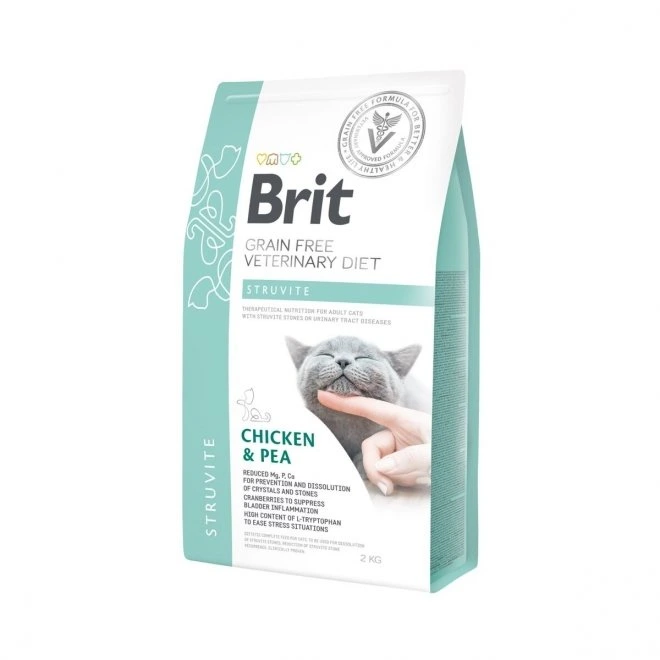Brit Veterinary Diet Struvite kornfritt tørrfôr med kylling og erter til katt 2 kg