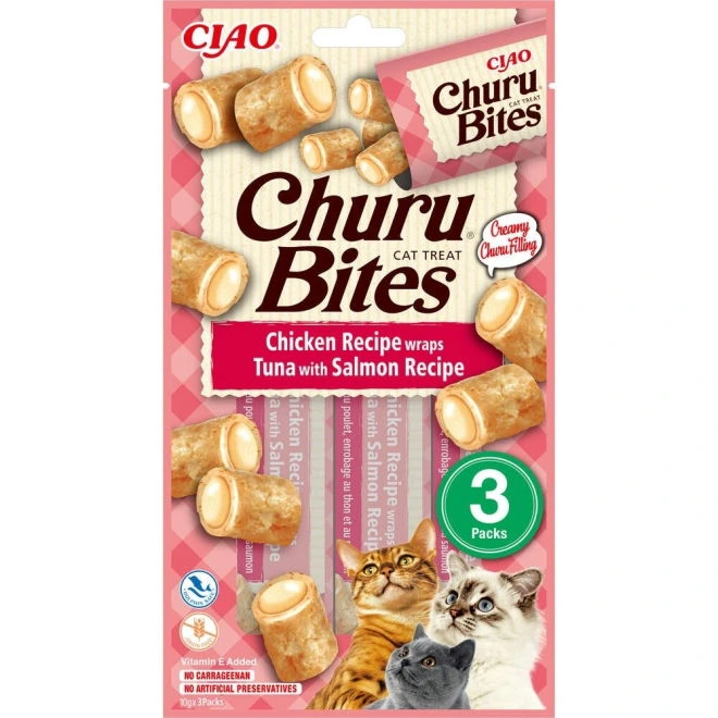 Churu Bites wrap med kylling, tunfisk og laks til katt 3 x 30 g
