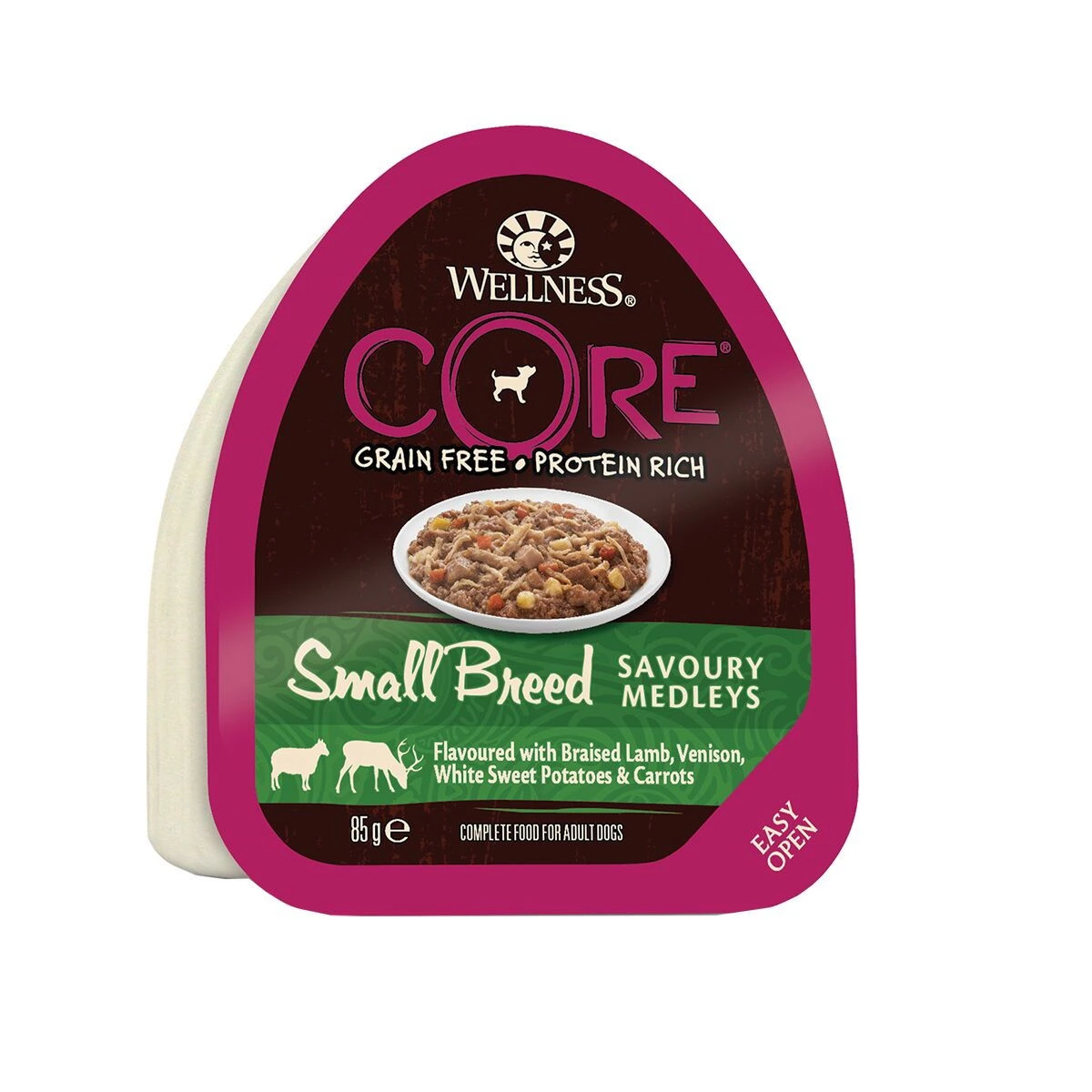 CORE Petfood Savoury Medleys Small Breed våtfôr med lam, vilt, søtpotet & gulrøtter til hund 85 g