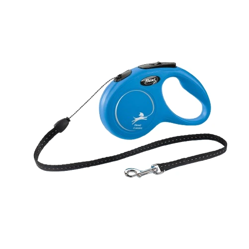Flexi New Classic Cord rullebånd til hund blå str S 5 m maks 12 kg