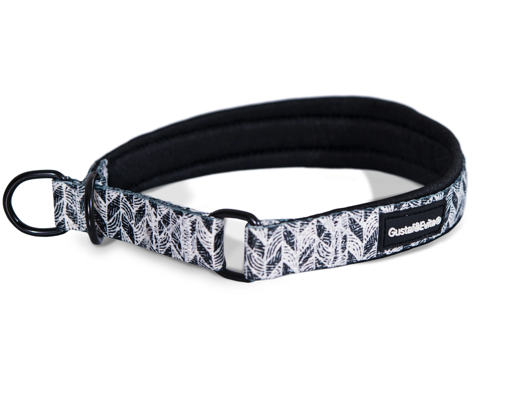 Gustaf och Evita Trendish halvstrup-halsbånd til hund mønstret M 20 mm x 40-50 cm
