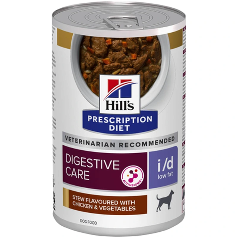 Hill's Prescription Diet i/d Digestive Care Low Fat våtfôr med kylling og grønnsaker til hund 354 g
