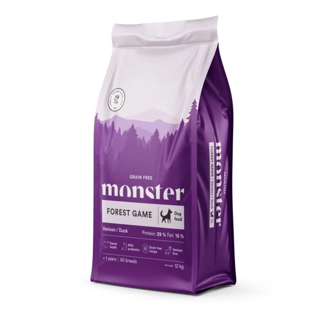 Monster Pet Food Grain Free Forestgame All Breed tørrfôr med hjort og and til hund 12 kg