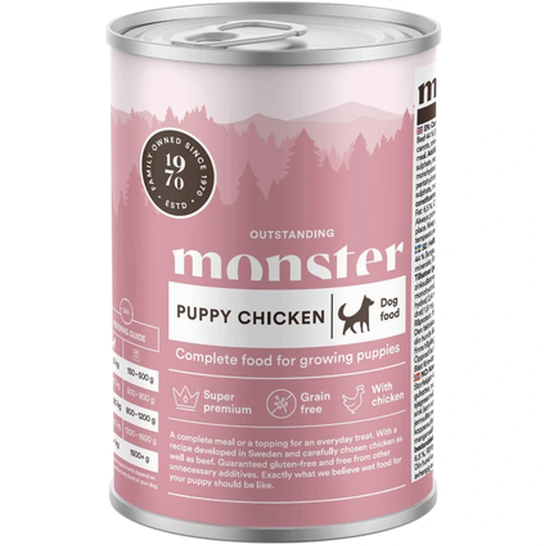 Monster Pet Food Grain Free kylling våtfôr til valp 400 g