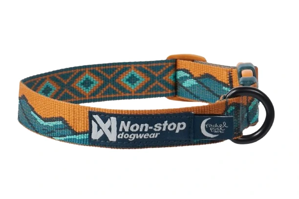 Non-stop dogwear Trail Quest Rachel Pohl edition halsbånd til hund blågrønn/eik str S