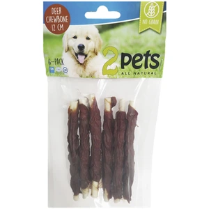 2pets tyggebein med hjort til hund 12 cm 6 stk