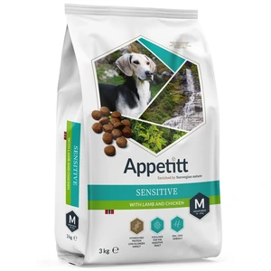 Appetitt Sensitive Medium tørrfôr med lam og kylling til hund 3 kg
