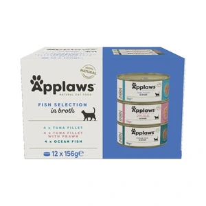 Applaws Selection kattebokser med fisk i kjøttkraft 12 x 156 g