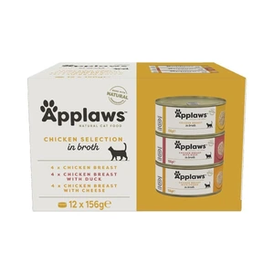 Applaws Selection kattebokser med kylling i buljong 12 x 156 g