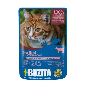 Bozita Indoor & Sterilised biff i gelé til katt 85 g