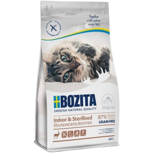 Bozita Innendørs & sterilisert kornfritt tørrfôr med reinsdyr til katt 400 g