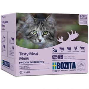 Bozita våtfôr kjøttmeny i saus til katt 12 x 85 g