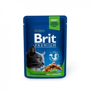 Brit Premium Sterilised våtfôr med kylling til katt 100 g
