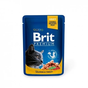 Brit Premium våtfôr i saus med laks og ørret til katt 100 g