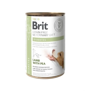 Brit Veterinary Diet Diabetes kornfritt våtfôr med lam og erter til hund 400 g