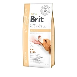 Brit Veterinary Diet Hepatic kornfritt tørrfôr med egg og erter til hund 12 kg