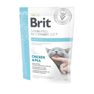 Brit Veterinary Diet Obesity kornfritt tørrfôr med kylling og erter til katt 400 g