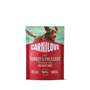 Carnilove paté med kalkun og fasan og bringebærblader til hund 300 g