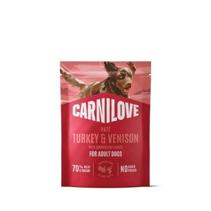 Carnilove paté med kalkun og hjort og jordbærblader til hund 300 g