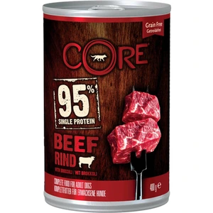 CORE Petfood 95% Single Protein biff & brokkoli våtfôr til hund 400 g