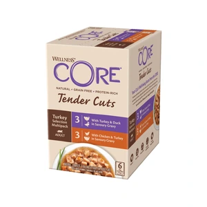 CORE Petfood Tender Cuts kalkun Selection våtfôr til katt 6 x 85 g