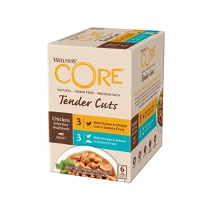 CORE Petfood Tender Cuts kylling Selection våtfôr til katt 6 x 85 g