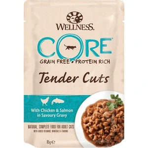 CORE Petfood Tender Cuts våtfôr med kylling & laks i velsmakende saus til katt 85 g