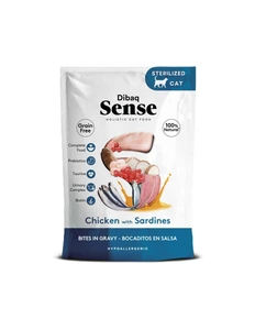 DIBAQ Sense Bites kattesnacks med kylling og sardiner 100 g
