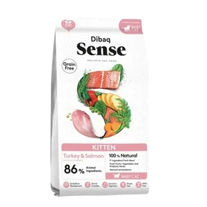 DIBAQ Sense Grain Free tørrfôr med kalkun og laks til kattunge 1,5 kg