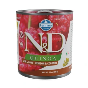 Farmina N&D Quinoa Skin & Coat hjort våtfôr til hund 285 g