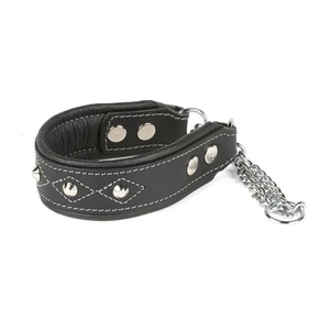 Feel Leather Power halvstrup med nagler til hund sort 4 x 35-50 cm