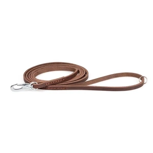 Feel Leather Seam lærkobbel med stållås til hund brun 8 mm x 180 cm