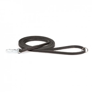 Feel Leather Seam lærkobbel med stållås til hund svart 10 mm x 180 cm