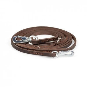 Feel Leather Seam multikobbel med stålkrok til hund brun 0,8 x 300 cm