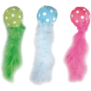 Flamingo Polka fjærball til katt rosa 15 cm
