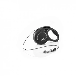 Flexi New Classic Cord rullebånd til hund svart str XS 3 m