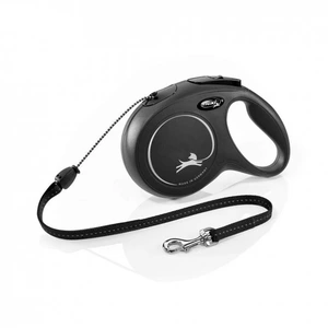 Flexi New Classic Cord rullebånd til hund svart str M 8 m maks 20 kg