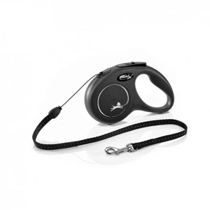 Flexi New Classic Cord rullebånd til hund svart str S 5 m maks 12 kg