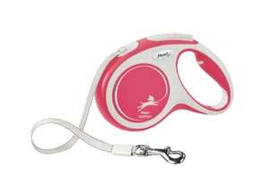 Flexi New Comfort Tape rullebånd til hund rød 5 m maks 25 kg