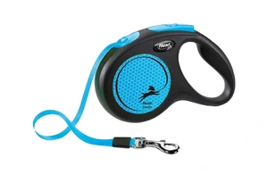 Flexi New Neon Tape rullebånd til hund neonblå str M 5 m maks 25 kg