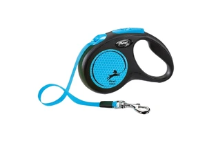 Flexi New Neon Tape rullebånd til hund neonblå str S 5 m maks 15 kg