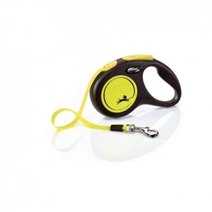 Flexi New Neon Tape rullebånd til hund neongul str S 5 m maks 15 kg