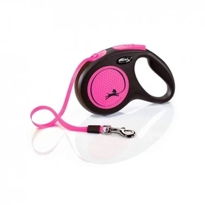 Flexi New Neon Tape rullebånd til hund neonrosa str M 5 m maks 25 kg