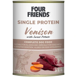 FourFriends Single Protein våtfôr med hjortekjøtt og søtpotet til hund 400 g