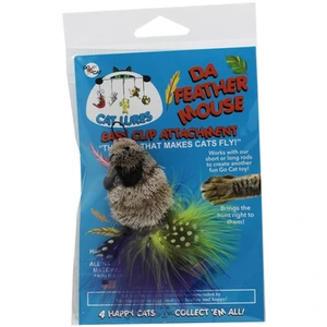 Go Cat Da Bird Feather Mouse Tafs katteleketøy, mix
