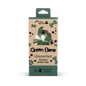 Green Bone refill uparfymert biologisk nedbrytbare hundeposer grønn 120 stk