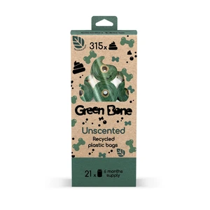 Green Bone refill uparfymert biologisk nedbrytbare hundeposer grønn 315 stk